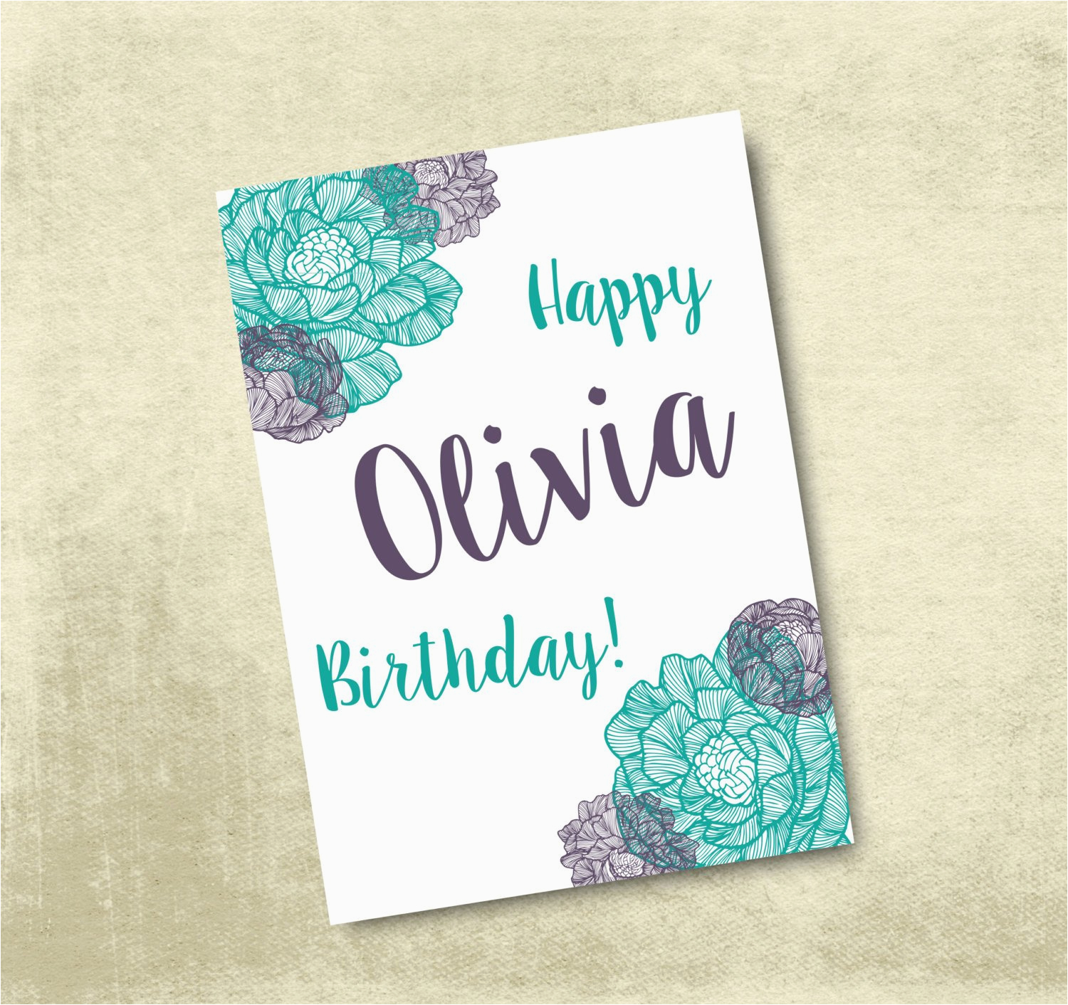 Custom Made Birthday Cards Printable Personalized Printable Birthday Card 5×7 by