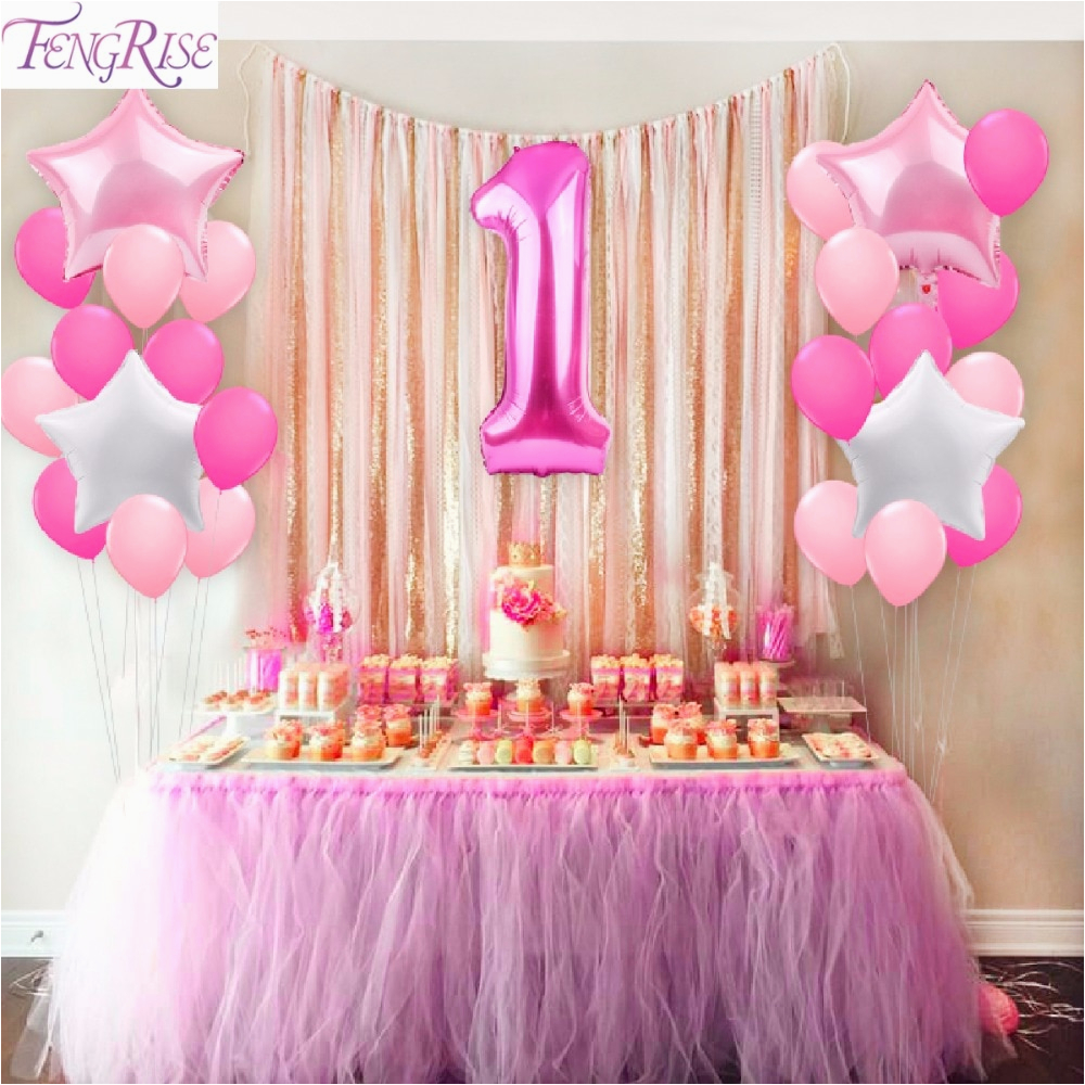 1 Year Baby Birthday Decoration Aliexpress Com Buy Fengrise 25pcs 1st Birthday Balloons