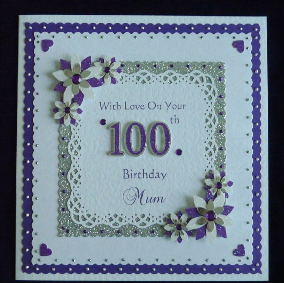 100th Birthday Card Ideas 100th Birthday Card Mum Nan Dad Grandad Etc All Colours