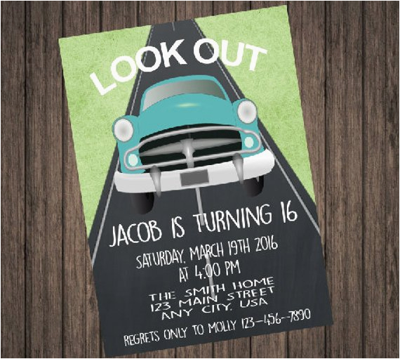 16th Birthday Invitations for Boys Boy 16th Birthday Invitation