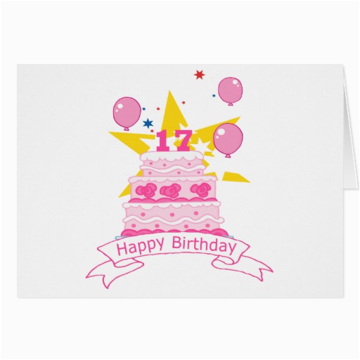 17 Year Old Birthday Cards 17 Year Old Birthday Cake Greeting Card Zazzle