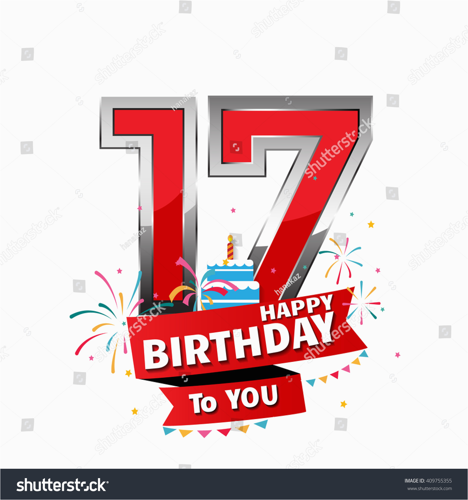 17 Year Old Birthday Cards Happy Birthday 17 Date Fun Celebration Stock V.....