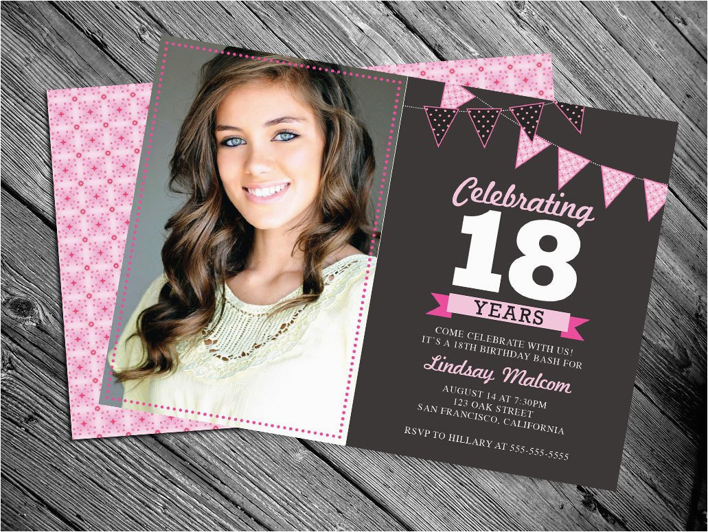 18 Year Old Birthday Party Invitations 18th Birthday Invitation