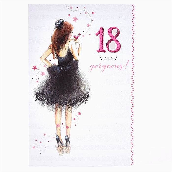 18th Birthday Cards for Girls 18th Birthday Card 18 Gorgeous Card Fac...