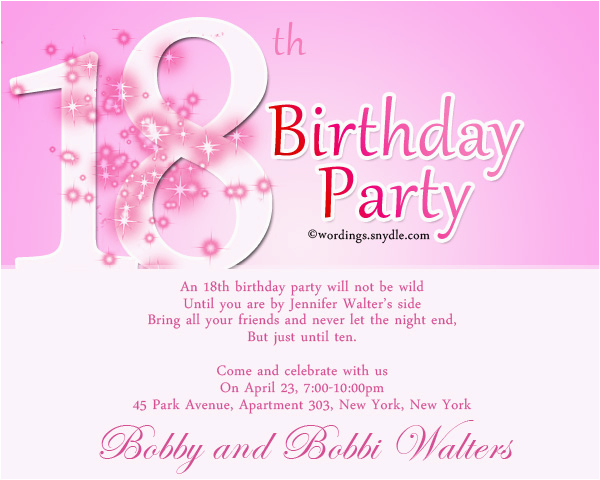 18th Birthday Invitation Wording Samples BirthdayBuzz