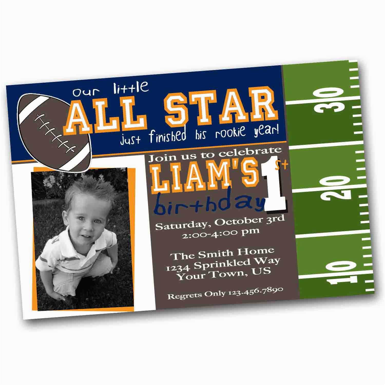 1st Birthday Football Invitations Items Similar to Football Birthday Invitation Football