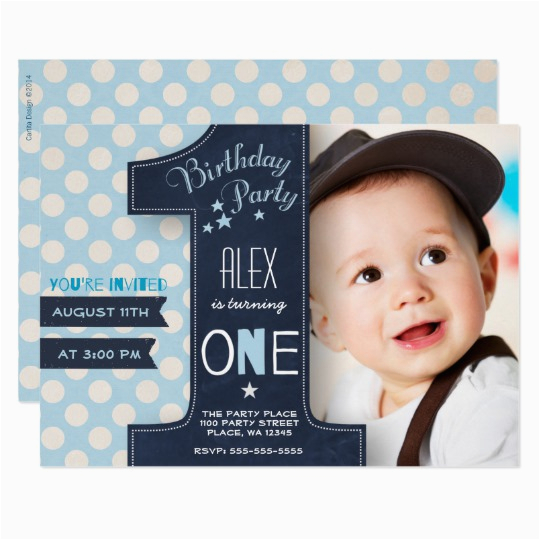 1st Birthday Invitation for Boys First Birthday Party Invitation Boy Chalkboard Zazzle Com Au