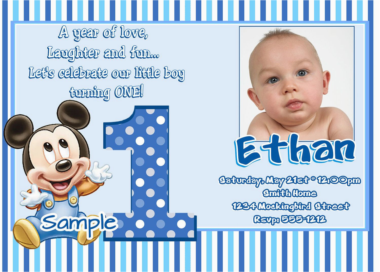 Free Printable 1st Birthday Invitation Templates