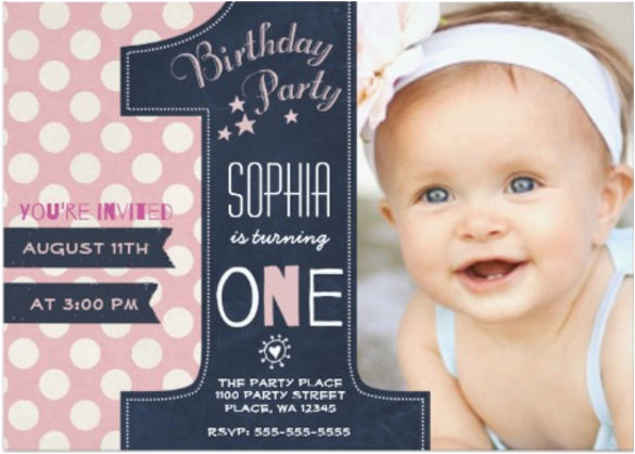 1st Birthday Invitation Template 30 First Birthday Invitations Free Psd Vector Eps Ai