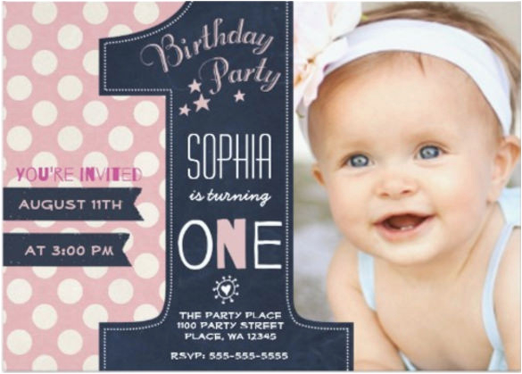 1st Birthday Invitations Girl Template Free 30 First Birthday Invitations Free Psd Vector Eps Ai