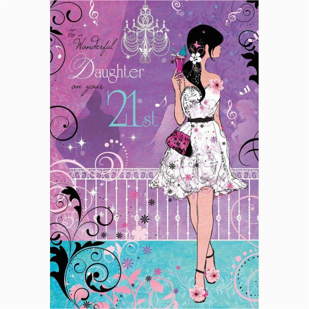 21 Birthday Cards for Daughter Wonderful Daughter 21st Birthday Card Karenza Paperie