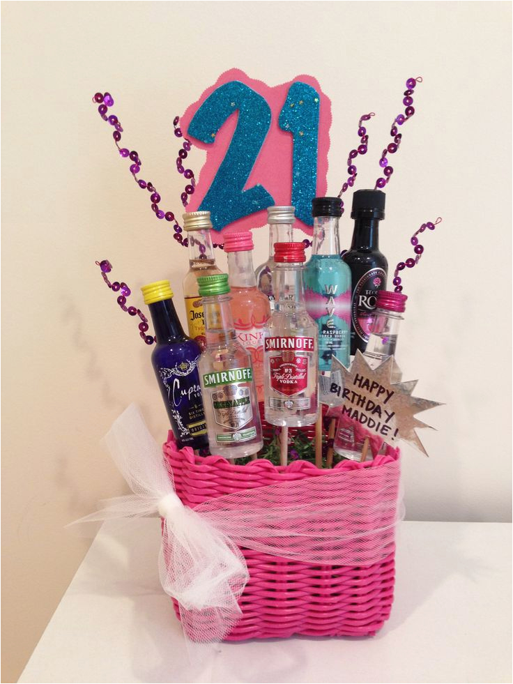 21st Birthday Gift Baskets for Her 21st Birthday Gift Basket My Gift Baskets Pinterest