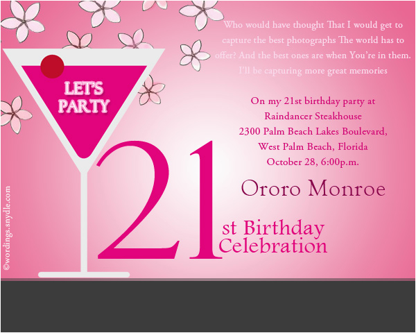 21st Birthday Invites Wording 21st Birthday Party Invitation Wording Wordings and Messages