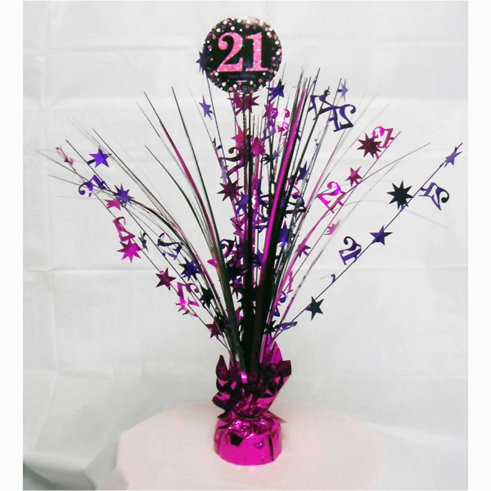 21st Birthday Table Decorations 21st Birthday Spray Centrepiece Table Decoration Black