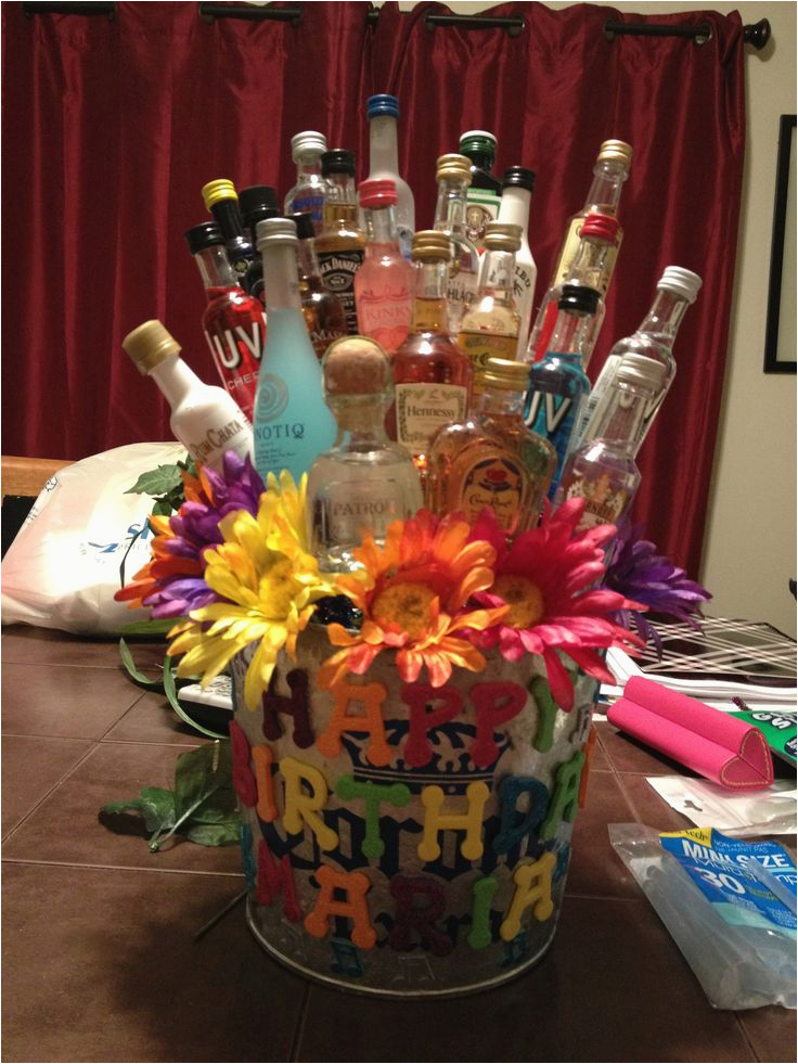 23rd Birthday Gifts for Her Maria 39 S 23rd Birthday Shot Gift Basket Shot Bottle Gift