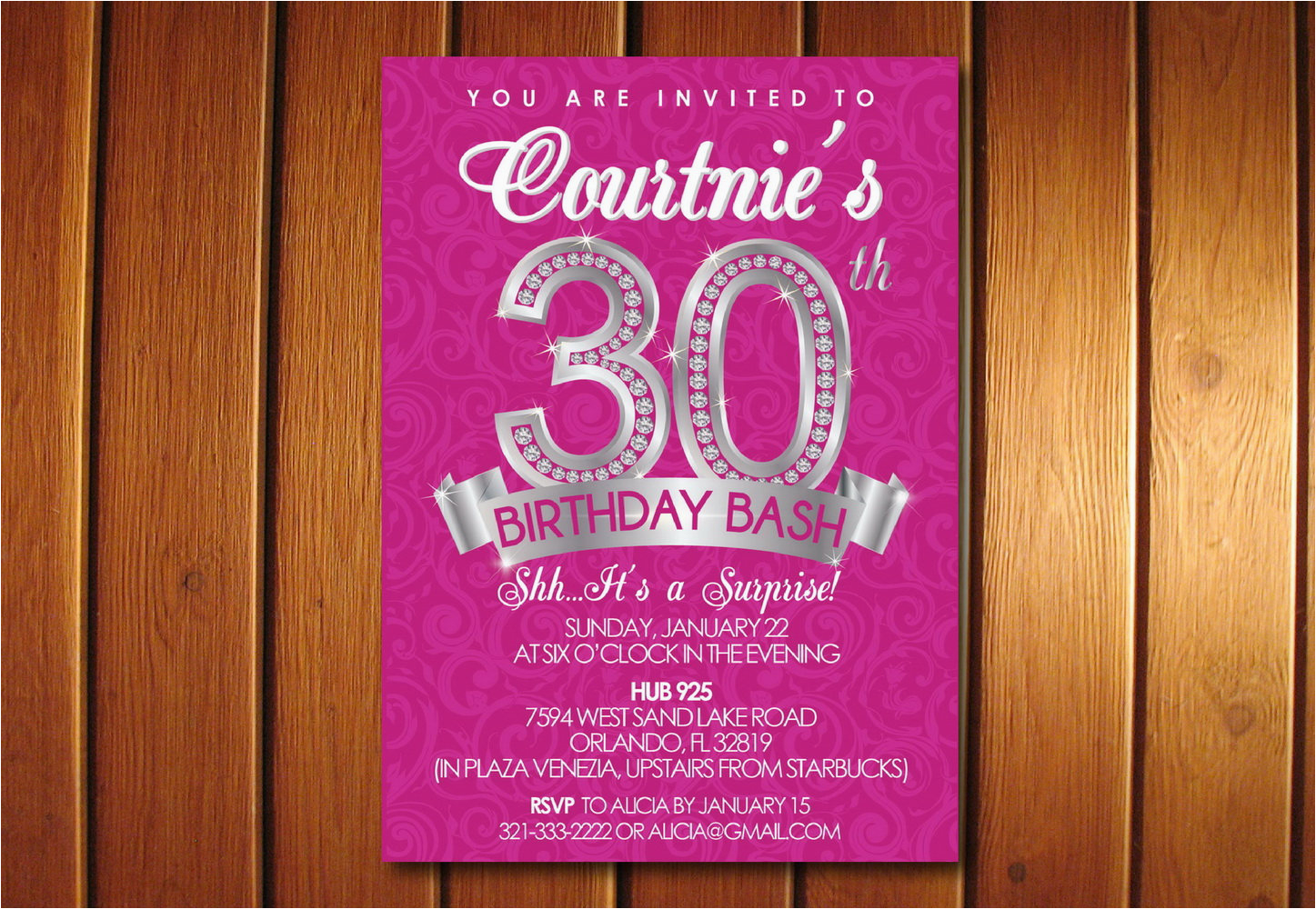 30th Birthday Party Invitations for Her 30th Birthday Invitation Surprise 30th for Her Adult