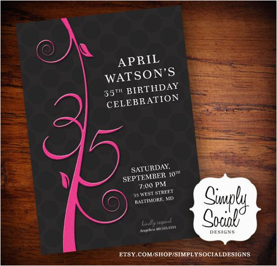 35th Birthday Invitations Items Similar to 35th Birthday Invitation On Etsy