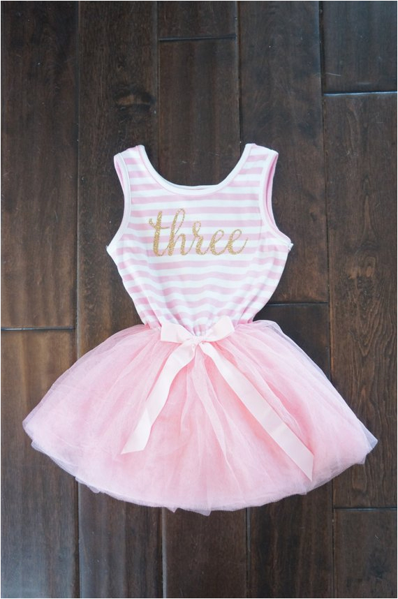 3rd Birthday Dresses Third Birthday Outfit Dress with Gold Letters by