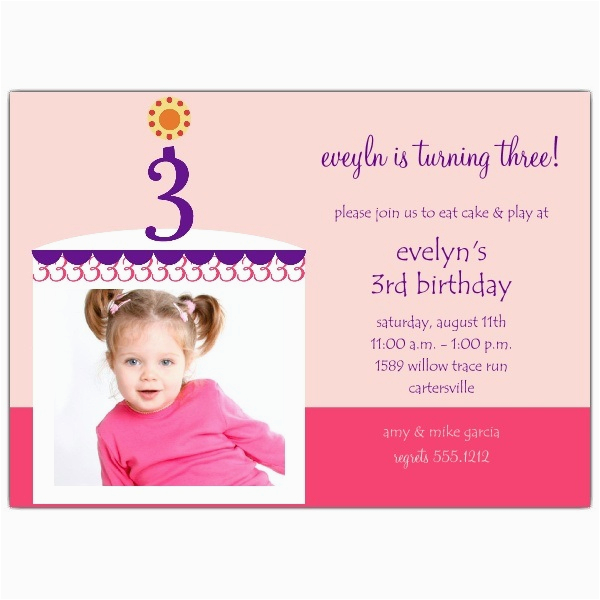 3rd Birthday Party Invitation Message 3rd Birthday Invitation Wording A Birthday Cake