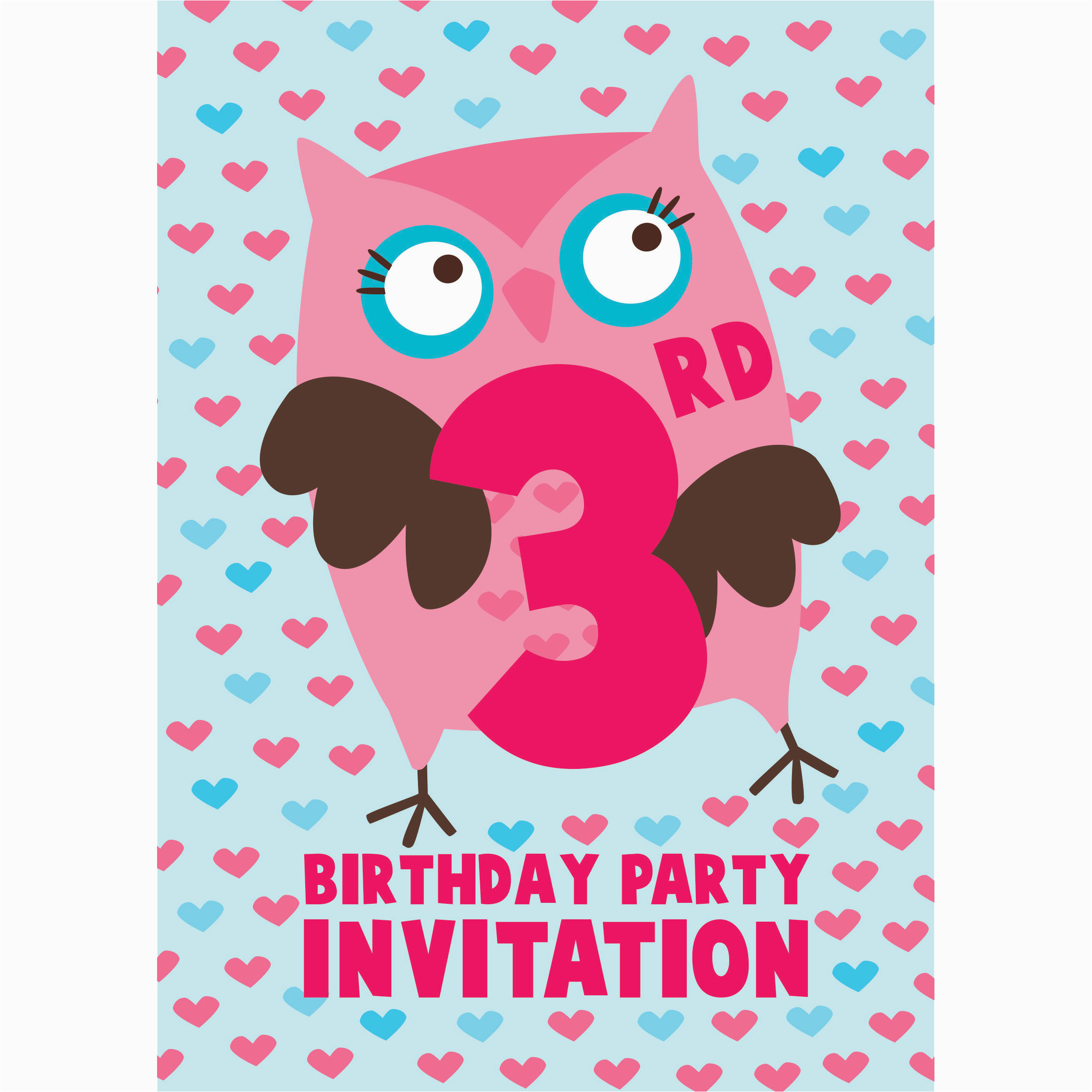 3rd Birthday Party Invites 3rd Birthday Party Supplies Party Delights