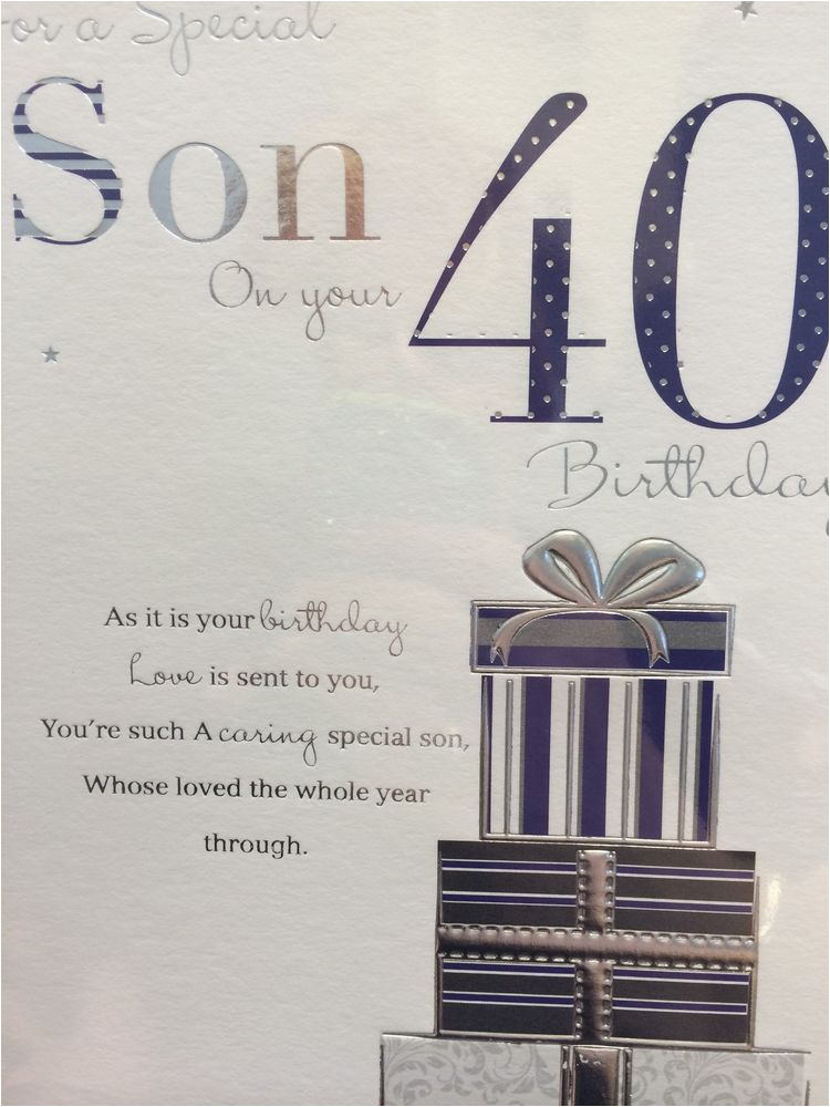 40th Birthday Ideas for son son 40th Birthday Card Ebay