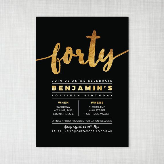 40th Birthday Invitations Ideas Birthday Invitation Templates 40th Birthday Invitation