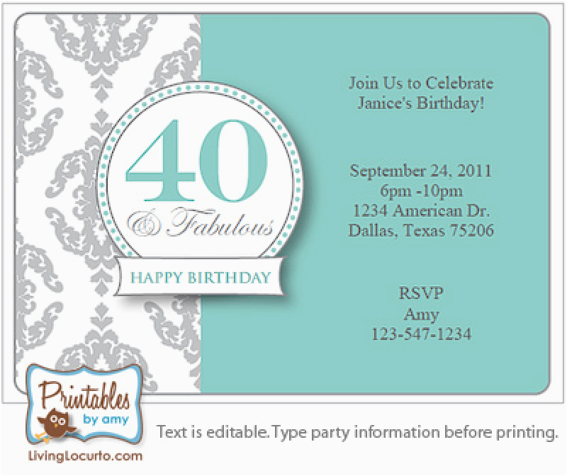 40th Birthday Party Invites Free Templates Surprise 40th Birthday Invitation Free Template