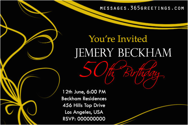 50th Birthday Party Invitation Samples 50th Birthday Invitations and 50th Birthday Invitation