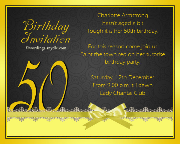 50th Birthday Party Invitation Samples Birthday Invitation Templates 50th Birthday Invitation