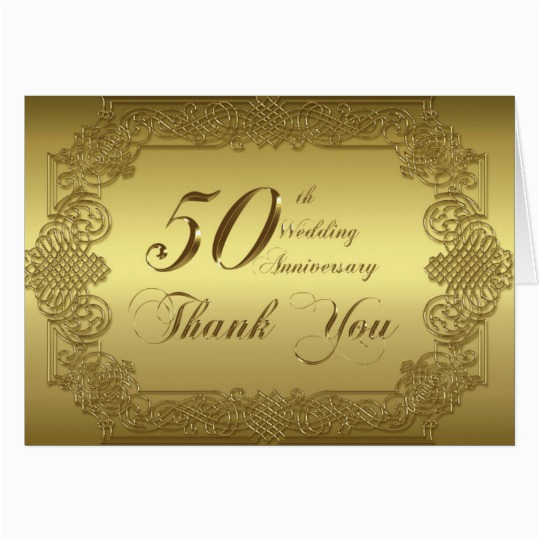 50th Birthday Thank You Cards 50th Wedding Anniversary Thank You Note Card Zazzle