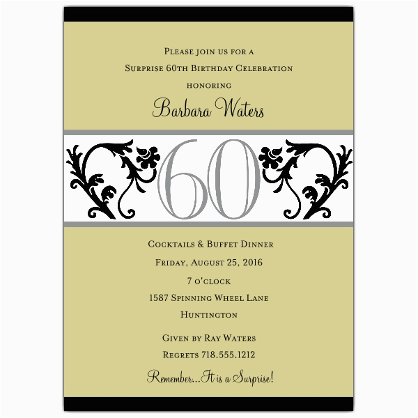 60 Birthday Invitation Wording Elegant Vine Chartreuse 60th Birthday Invitations Paperstyle