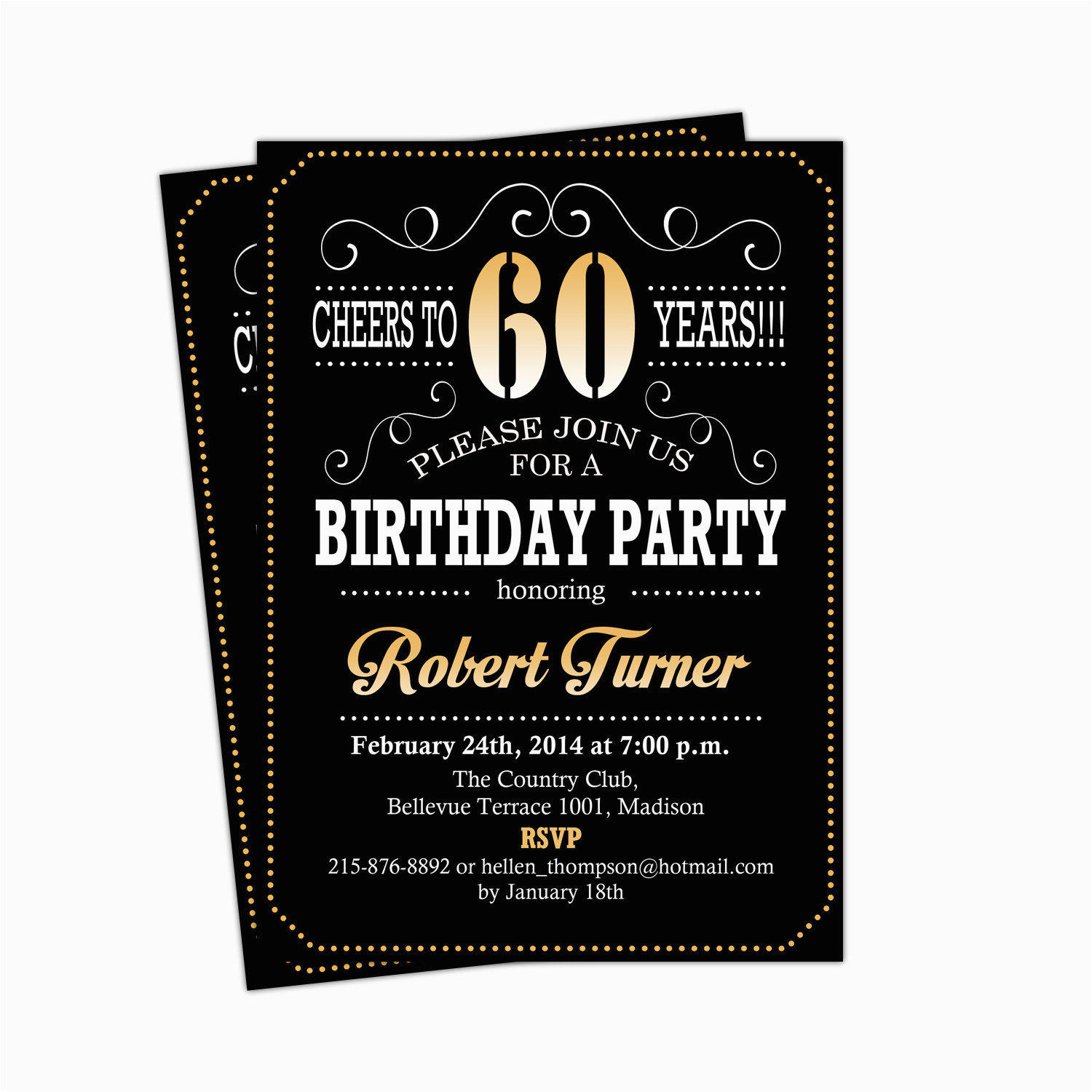 60 Birthday Invites 60th Birthday Invitation Cheers to 60 Years Any Age Gold | BirthdayBuzz