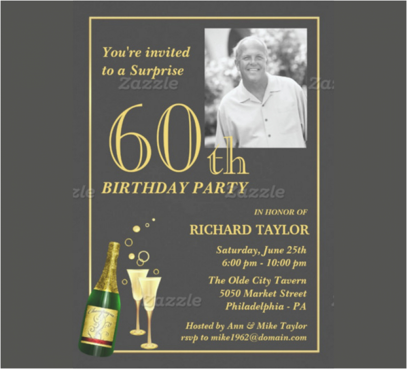 60th Birthday Celebration Invitations Surprise 60th Birthday Party Invitation Template