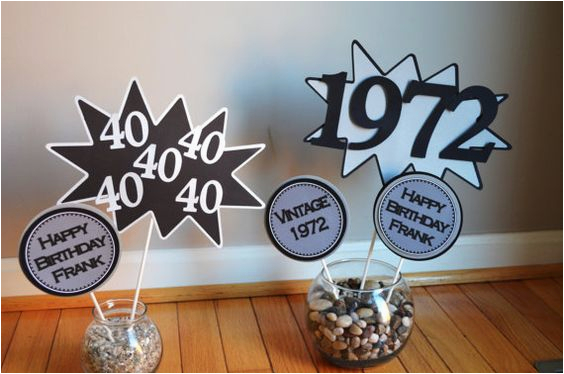 60th Birthday Decorations Cheap 40th 50th 60th Birthday Centerpiece Vintage 1977 1967