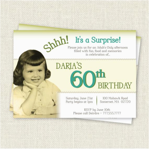 60th Birthday Invitation Wording Funny Surprise 60th Birthday Invitation Digital Printable File
