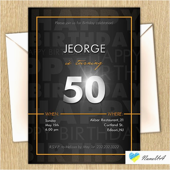 60th Birthday Party Invitations for Him 50th Dad Birthday Party Invitation Daddy 21st 40th 60th