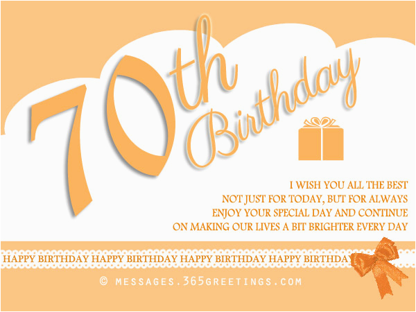 70 Birthday Card Sayings 70th Birthday Wishes and Messages 365greetings Com