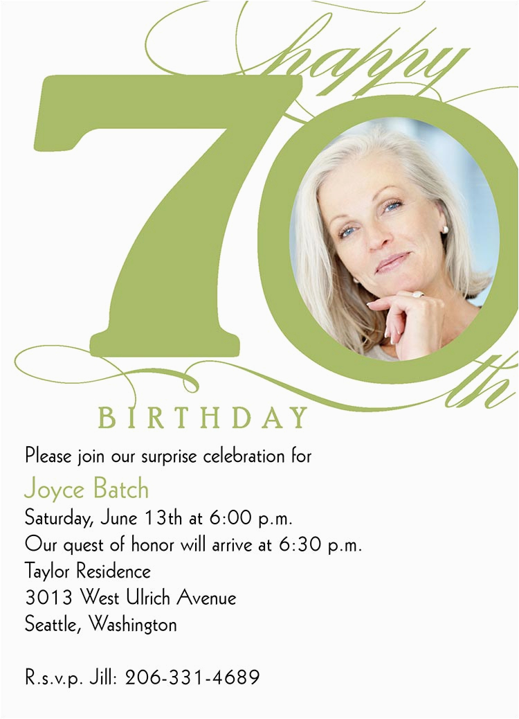 70th Birthday Invitation Card Sample 70th Milestone Birthday Birthday Invitations From