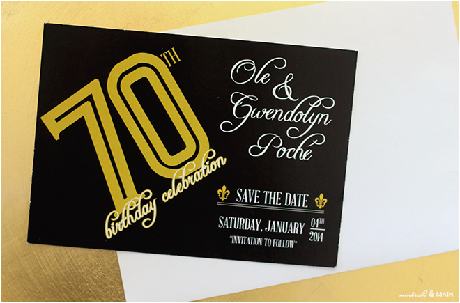 70th Birthday Save the Date Cards Designing Birthday Party Invites Modish Main