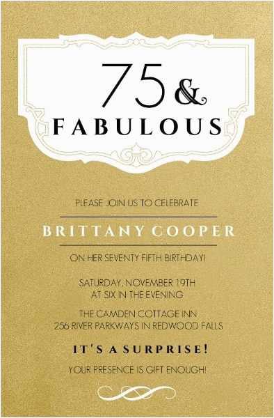 75 Birthday Invitation Wording the Best 75th Birthday Invitations and Party Invitation