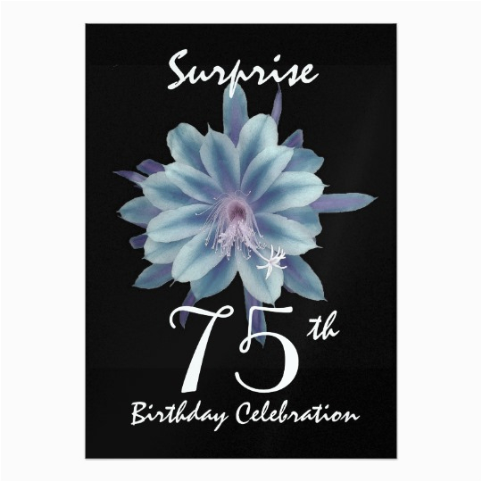 75th Birthday Flowers 75th Surprise Birthday Party soft Blue Flower Card