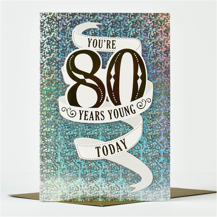 80th Birthday Card Designs 80th Birthday Card Silver Only 99p