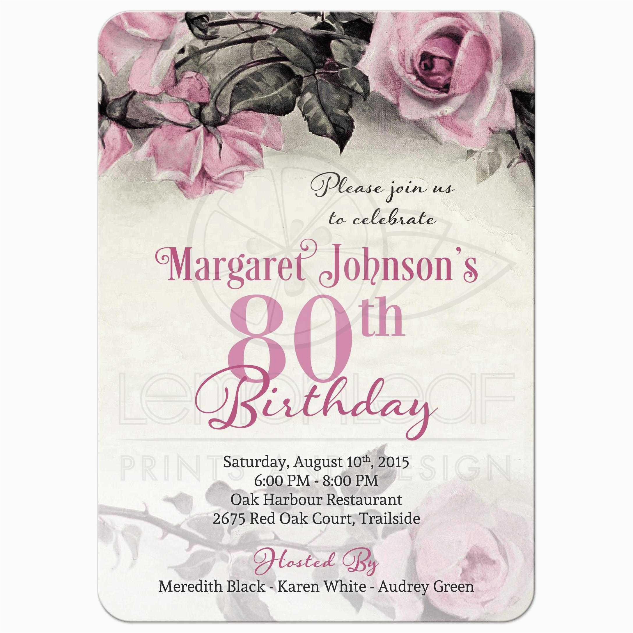 80th Birthday Invitation Templates Free Printable 80th Birthday Party Invitations Party Invitations Templates