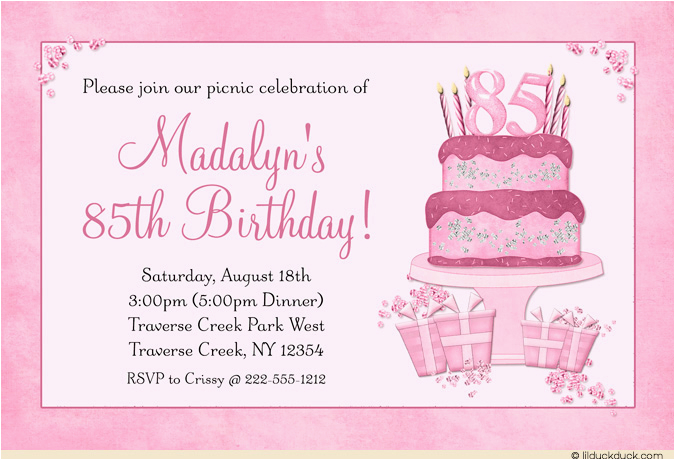 85th Birthday Invitation Template Birthday Invitation Templates 85th Birthday Invitations