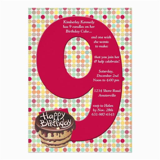 9 Year Old Birthday Invitations 9 Years Old Birthday Invitations Wording Free Invitation