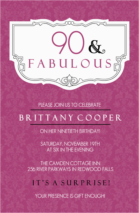 90th Birthday Invitations Wording Samples 90th Birthday Invitation Wording 365greetings Com