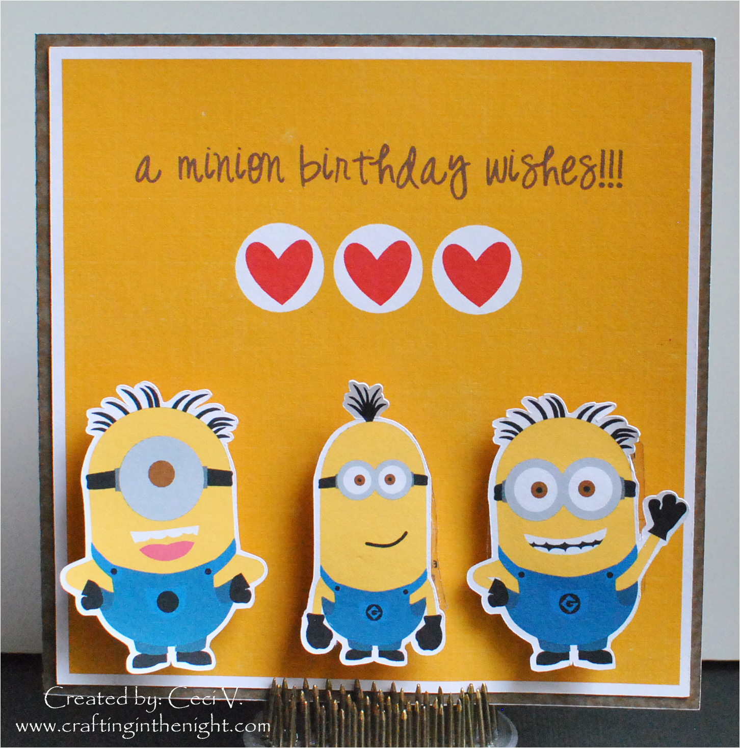 Action Birthday Cards Crafting In the Night Minion Birthday Card Action Wobbles