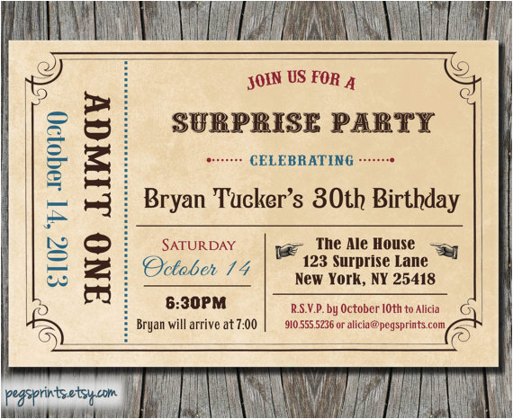 Admit One Birthday Invitations Printable 6 Best Images Of Free Printable Admit One Invitations