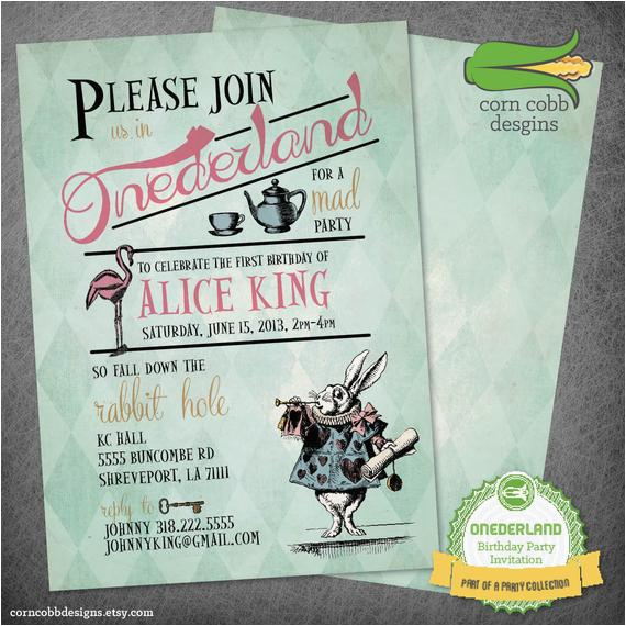 Alice In Onederland Birthday Invitations Personalized Onederland Birthday Invitation Alice In Onederland Birthday Invitations Personalized Onederland Birthday Invitation