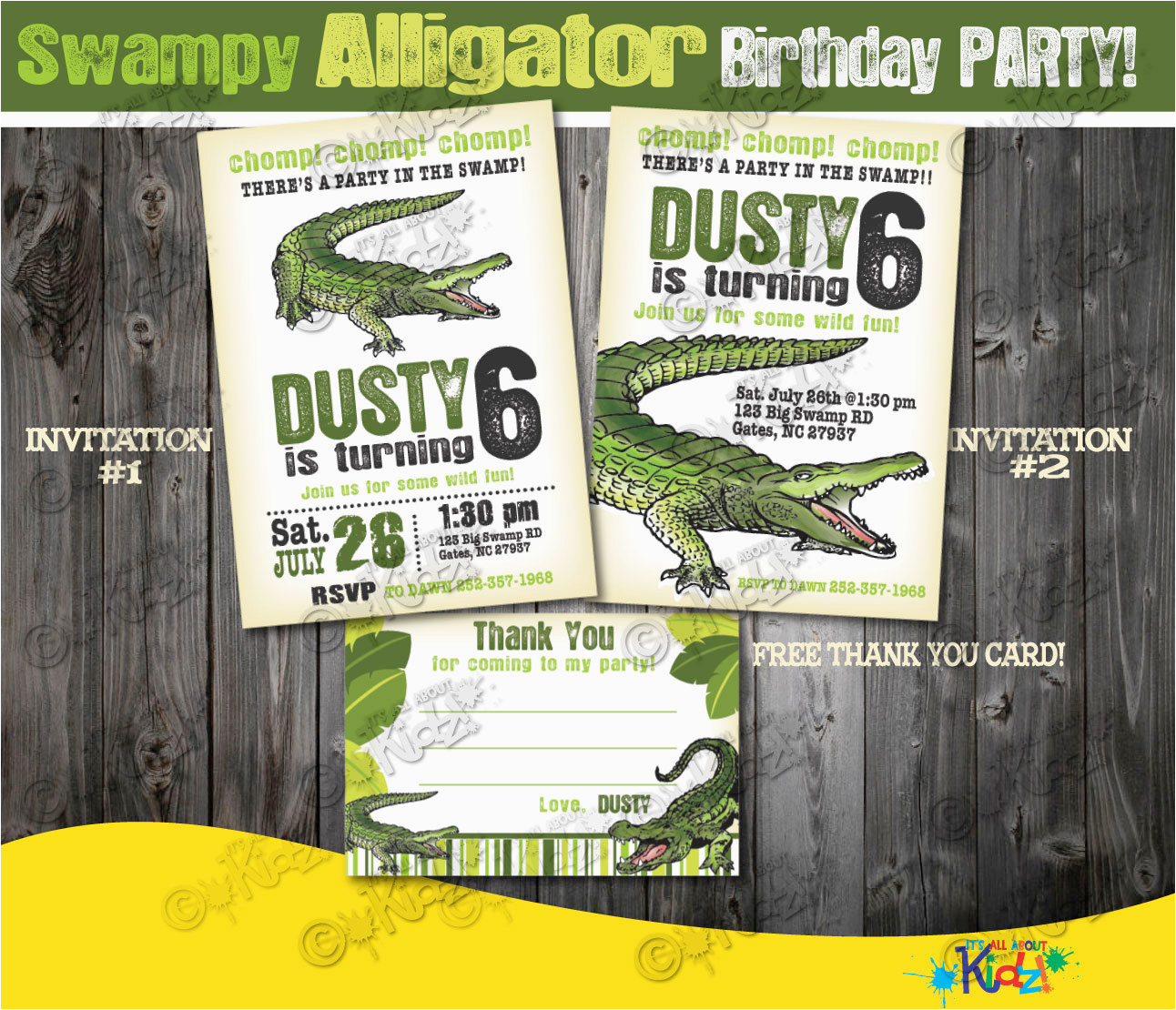 Alligator Birthday Invitations Alligator Party Invitation Alligator Birthday Party Invite